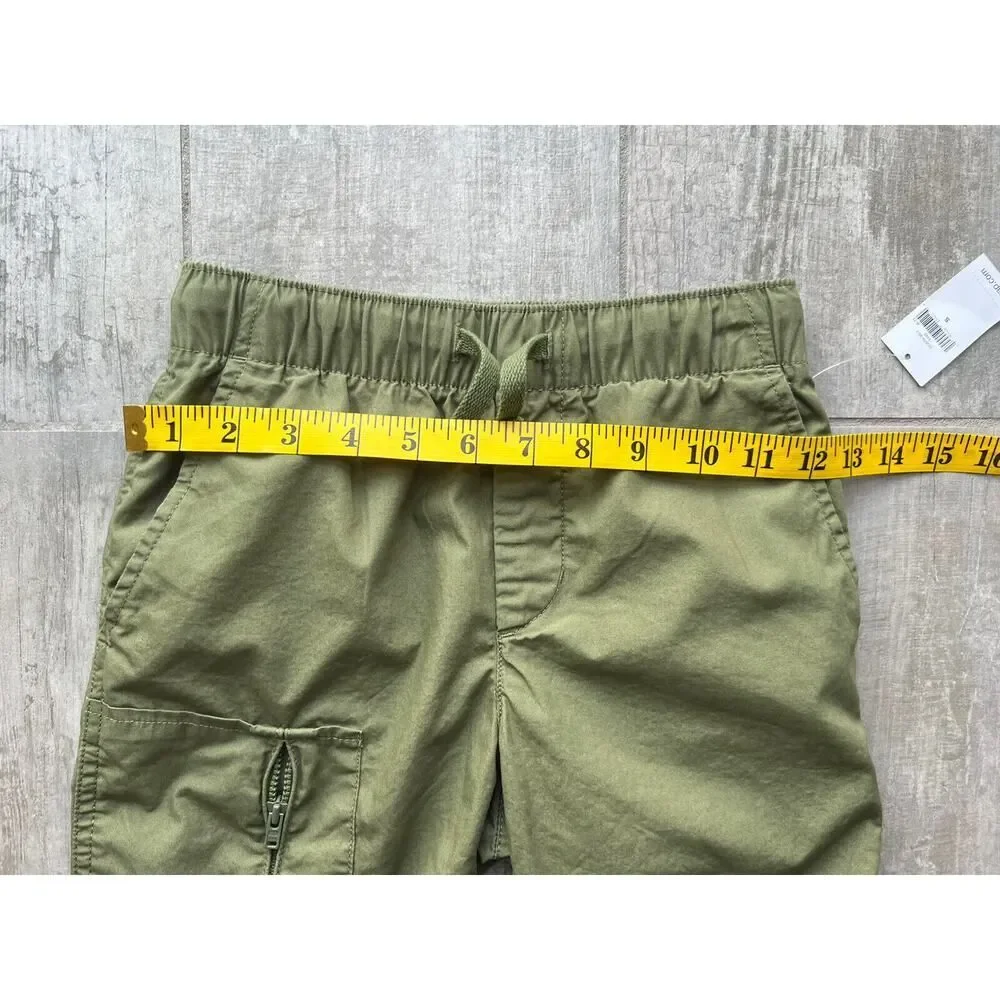 GAP Kids Boy Drawstring Elastic Shorts Pull-On Cactus Cargo Zip Pocket NEW S 6-7